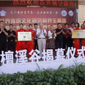 世界傳統(tǒng)文化研究院、塞上魯西書畫院檀溪谷?鹽溫泉養(yǎng)生基地揭幕儀式成功舉行